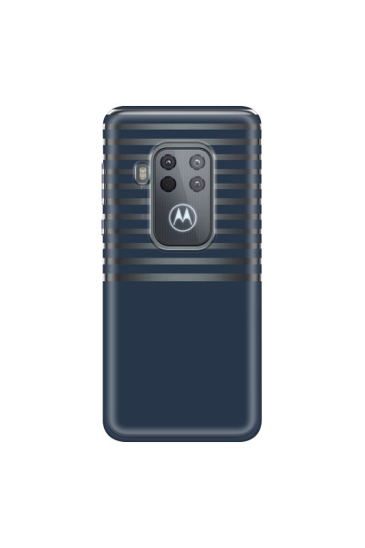 MOTOROLA by LENOVO - Moto One Zoom - Soft Clear Case - Life in Blue Stripes