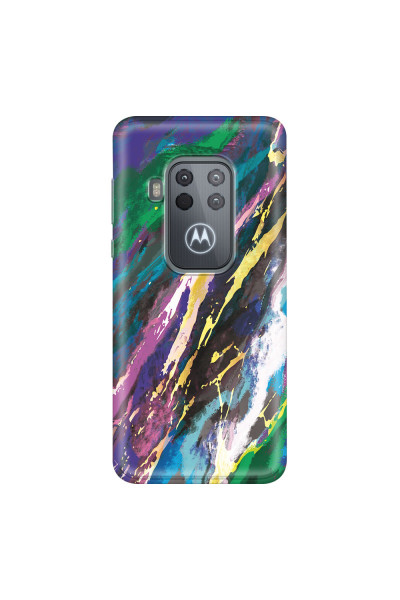 MOTOROLA by LENOVO - Moto One Zoom - Soft Clear Case - Marble Emerald Pearl