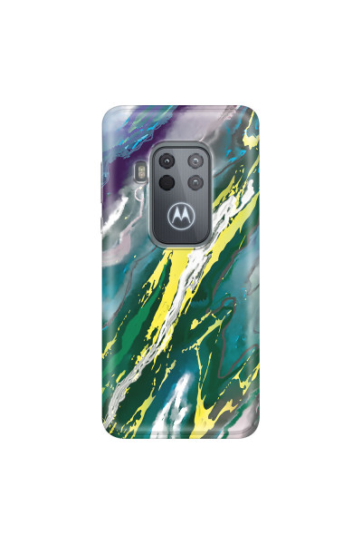 MOTOROLA by LENOVO - Moto One Zoom - Soft Clear Case - Marble Rainforest Green