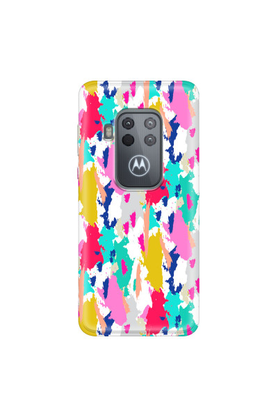 MOTOROLA by LENOVO - Moto One Zoom - Soft Clear Case - Paint Strokes