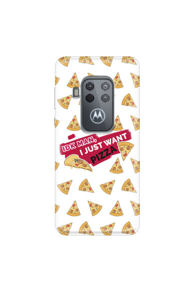 MOTOROLA by LENOVO - Moto One Zoom - Soft Clear Case - Want Pizza Men Phone Case