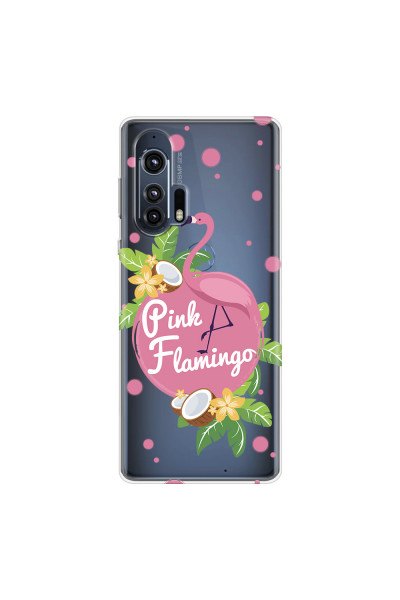 MOTOROLA by LENOVO - Moto Edge Plus - Soft Clear Case - Pink Flamingo
