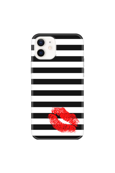 APPLE - iPhone 12 - Soft Clear Case - B&W Lipstick