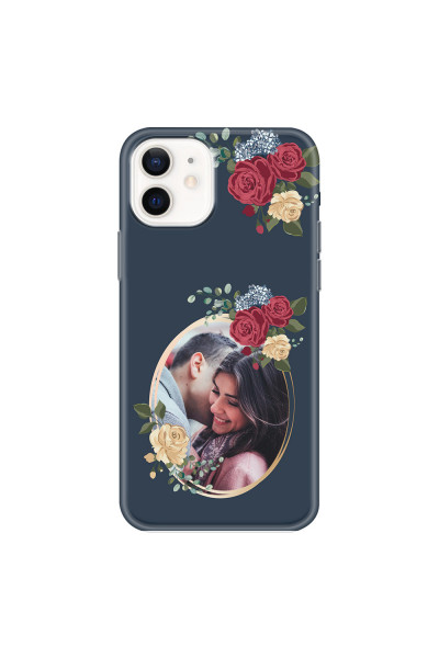 APPLE - iPhone 12 - Soft Clear Case - Blue Floral Mirror Photo