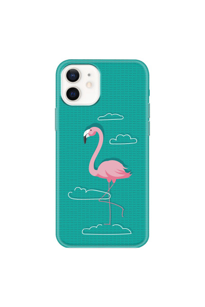 APPLE - iPhone 12 - Soft Clear Case - Cartoon Flamingo