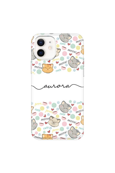 APPLE - iPhone 12 - Soft Clear Case - Cute Kitten Pattern