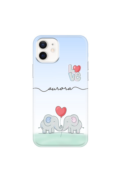 APPLE - iPhone 12 - Soft Clear Case - Elephants in Love