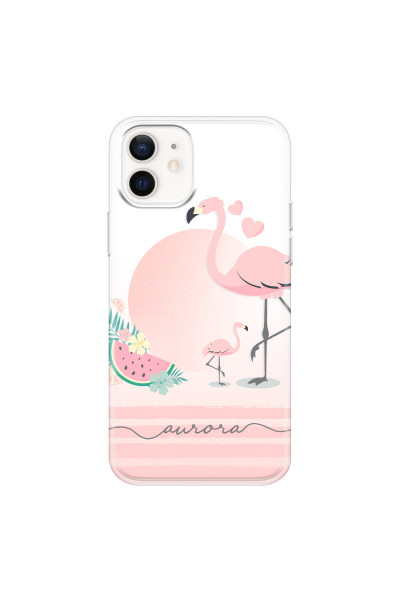 APPLE - iPhone 12 - Soft Clear Case - Flamingo Vibes Handwritten
