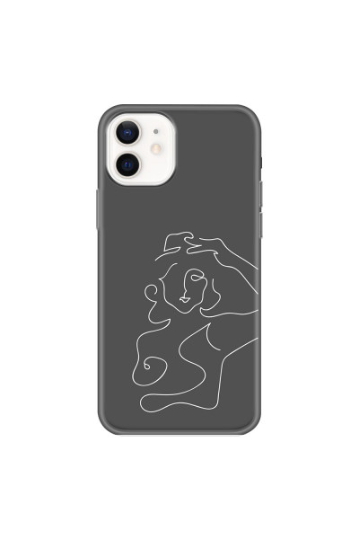 APPLE - iPhone 12 - Soft Clear Case - Grey Silhouette