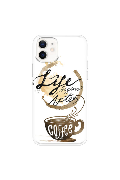 APPLE - iPhone 12 - Soft Clear Case - Life begins after coffee