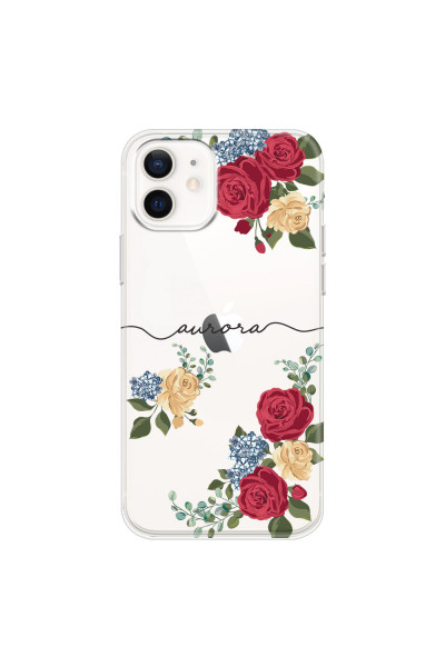 APPLE - iPhone 12 - Soft Clear Case - Red Floral Handwritten