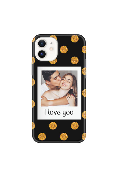 APPLE - iPhone 12 - Soft Clear Case - Single Love Dots Photo