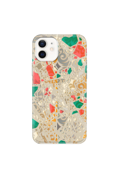 APPLE - iPhone 12 - Soft Clear Case - Terrazzo Design Gold