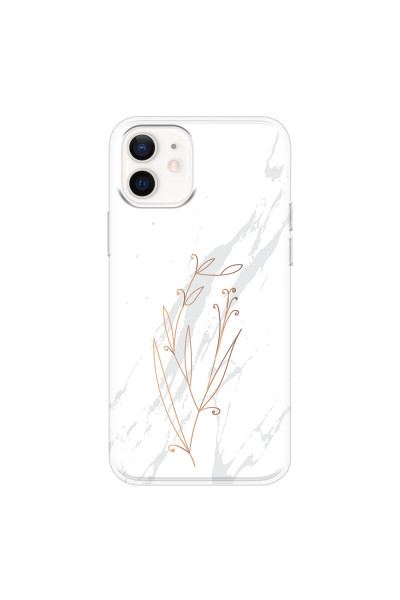 APPLE - iPhone 12 - Soft Clear Case - White Marble Flowers