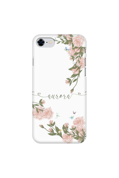 APPLE - iPhone SE 2020 - 3D Snap Case - Pink Rose Garden with Monogram Green