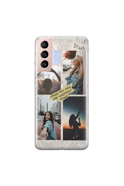 SAMSUNG - Galaxy S21 - Soft Clear Case - Newspaper Vibes Phone Case