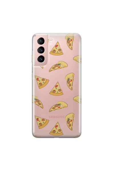 SAMSUNG - Galaxy S21 - Soft Clear Case - Pizza Phone Case