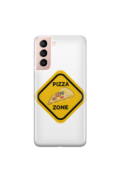 SAMSUNG - Galaxy S21 - Soft Clear Case - Pizza Zone Phone Case