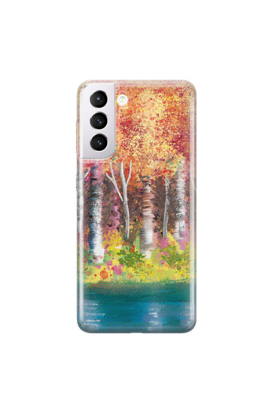 SAMSUNG - Galaxy S21 Plus - Soft Clear Case - Calm Birch Trees