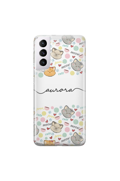 SAMSUNG - Galaxy S21 Plus - Soft Clear Case - Cute Kitten Pattern