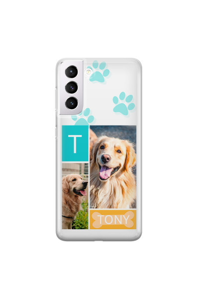 SAMSUNG - Galaxy S21 Plus - Soft Clear Case - Dog Collage