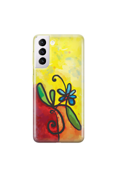 SAMSUNG - Galaxy S21 Plus - Soft Clear Case - Flower in Picasso Style