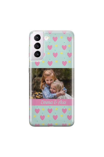 SAMSUNG - Galaxy S21 Plus - Soft Clear Case - Heart Shaped Photo