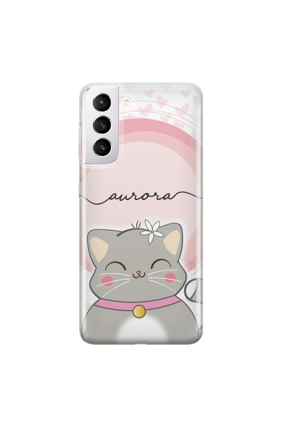 SAMSUNG - Galaxy S21 Plus - Soft Clear Case - Kitten Handwritten