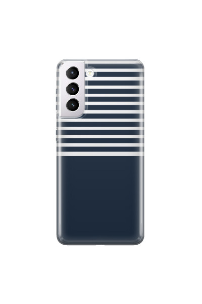 SAMSUNG - Galaxy S21 Plus - Soft Clear Case - Life in Blue Stripes