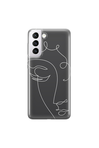 SAMSUNG - Galaxy S21 Plus - Soft Clear Case - Light Portrait in Picasso Style