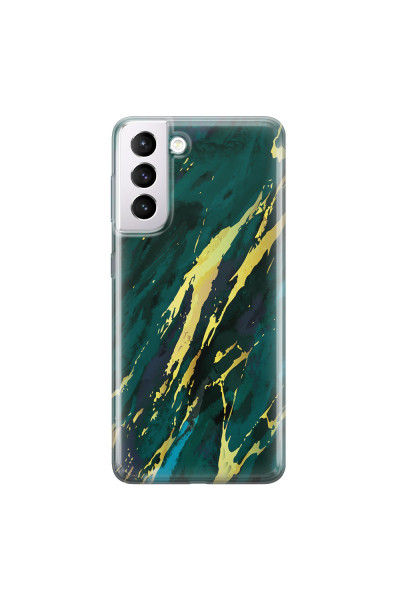 SAMSUNG - Galaxy S21 Plus - Soft Clear Case - Marble Emerald Green