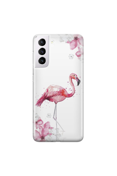 SAMSUNG - Galaxy S21 Plus - Soft Clear Case - Pink Tropes