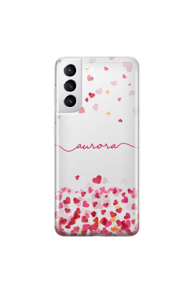 SAMSUNG - Galaxy S21 Plus - Soft Clear Case - Scattered Hearts