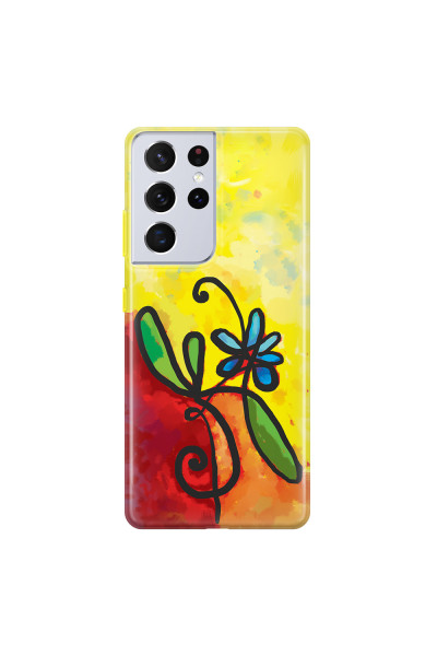 SAMSUNG - Galaxy S21 Ultra - Soft Clear Case - Flower in Picasso Style