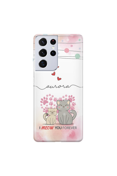 SAMSUNG - Galaxy S21 Ultra - Soft Clear Case - I Meow You Forever