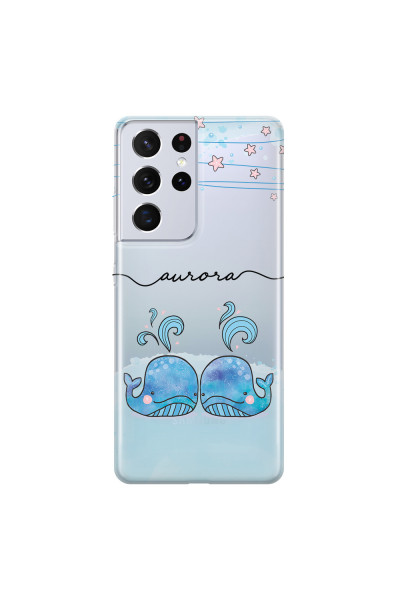 SAMSUNG - Galaxy S21 Ultra - Soft Clear Case - Little Whales