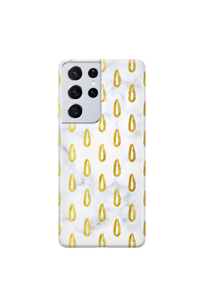 SAMSUNG - Galaxy S21 Ultra - Soft Clear Case - Marble Drops