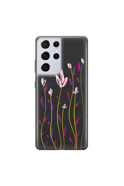 SAMSUNG - Galaxy S21 Ultra - Soft Clear Case - Pink Tulips