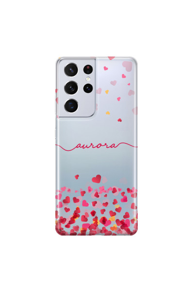 SAMSUNG - Galaxy S21 Ultra - Soft Clear Case - Scattered Hearts