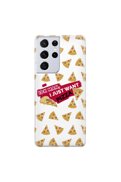 SAMSUNG - Galaxy S21 Ultra - Soft Clear Case - Want Pizza Men Phone Case