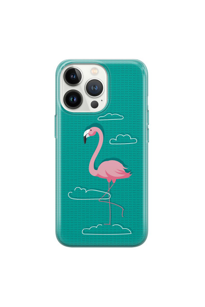 APPLE - iPhone 13 Pro Max - Soft Clear Case - Cartoon Flamingo