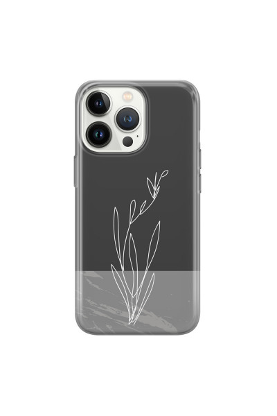 APPLE - iPhone 13 Pro Max - Soft Clear Case - Dark Grey Marble Flower