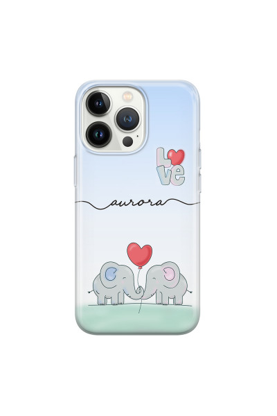 APPLE - iPhone 13 Pro Max - Soft Clear Case - Elephants in Love