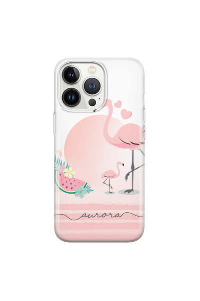 APPLE - iPhone 13 Pro Max - Soft Clear Case - Flamingo Vibes Handwritten