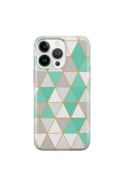 APPLE - iPhone 13 Pro Max - Soft Clear Case - Green Triangle Pattern