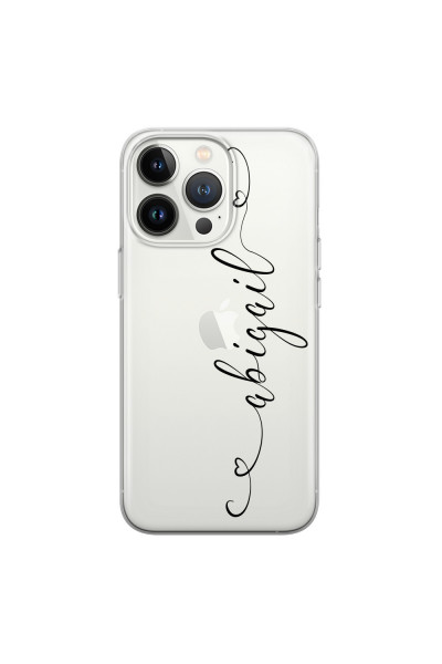 APPLE - iPhone 13 Pro Max - Soft Clear Case - Hearts Handwritten Black