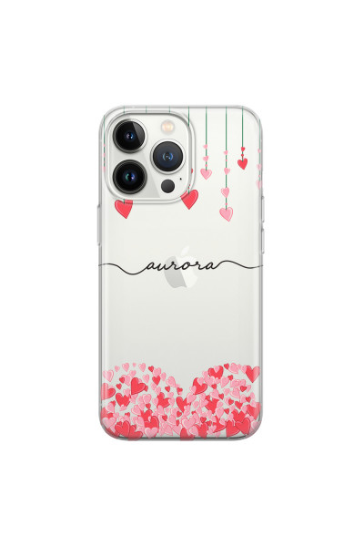 APPLE - iPhone 13 Pro Max - Soft Clear Case - Love Hearts Strings