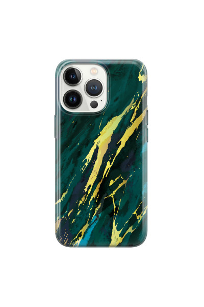 APPLE - iPhone 13 Pro Max - Soft Clear Case - Marble Emerald Green
