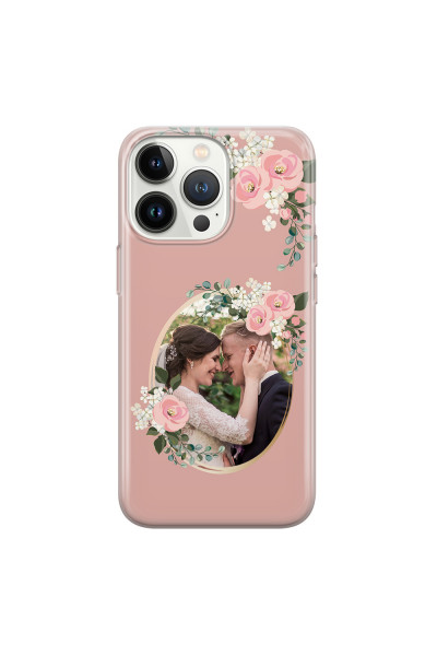 APPLE - iPhone 13 Pro Max - Soft Clear Case - Pink Floral Mirror Photo