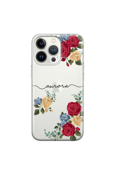 APPLE - iPhone 13 Pro Max - Soft Clear Case - Red Floral Handwritten